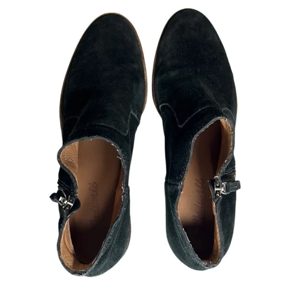 Madewell - “The Janice Boot” Heel Ankle Bootie in Black Suede - Size 10. Black